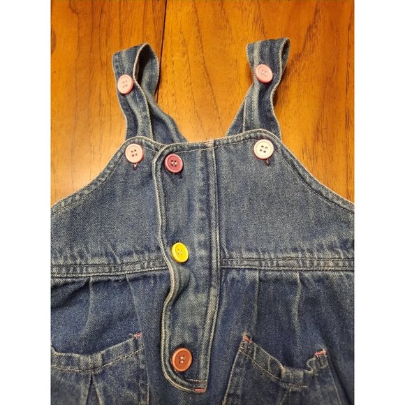 Little Ones Bibs Toddler Girls Denim Overalls Vintage 12 Months - Picture 2 of 9